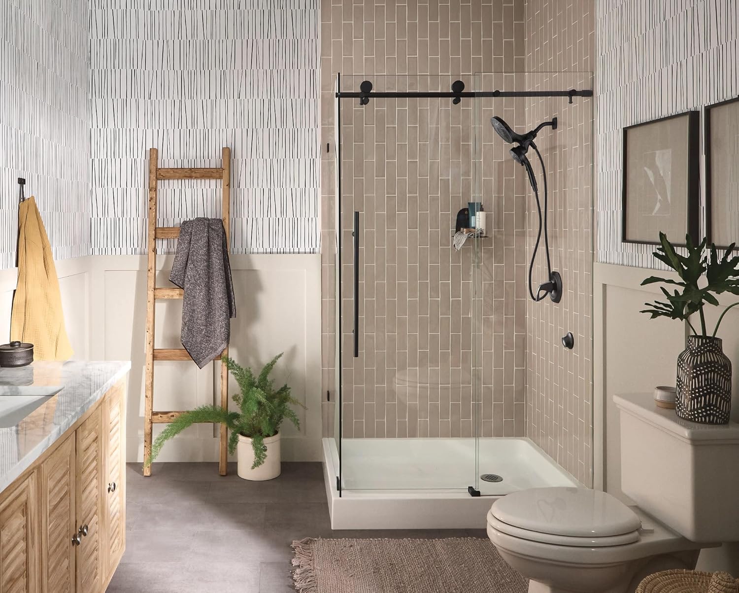 Moen Engage Matte Black 2.5 GPM Handheld Showerhead and Rain Shower 2-in-1 Combo Featuring Magnetic Docking System and Metal Hose, 26009BL - Image 8