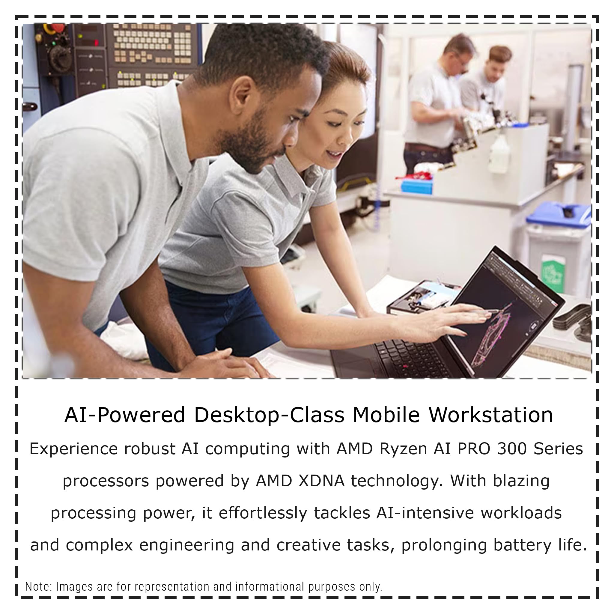Lenovo ThinkPad P14s Gen 6 Mobile Workstation, AMD Ryzen AI 9 HX PRO-370, 96 GB DDR5 RAM, 2 TB PCIe SSD, 14" WUXGA (1920x1200) IPS Display, AMD Radeon 890M, Tastiera retroilluminata, W11 Pro, Nero