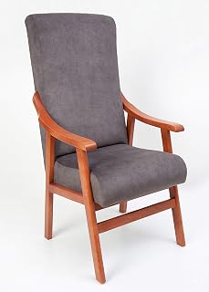 Eco Silla Y Descanso Silla Sillon con Brazos DE Madera (Alto 114X Fondo 70 X Ancho 57) Comedor Y SALITA Color Beige