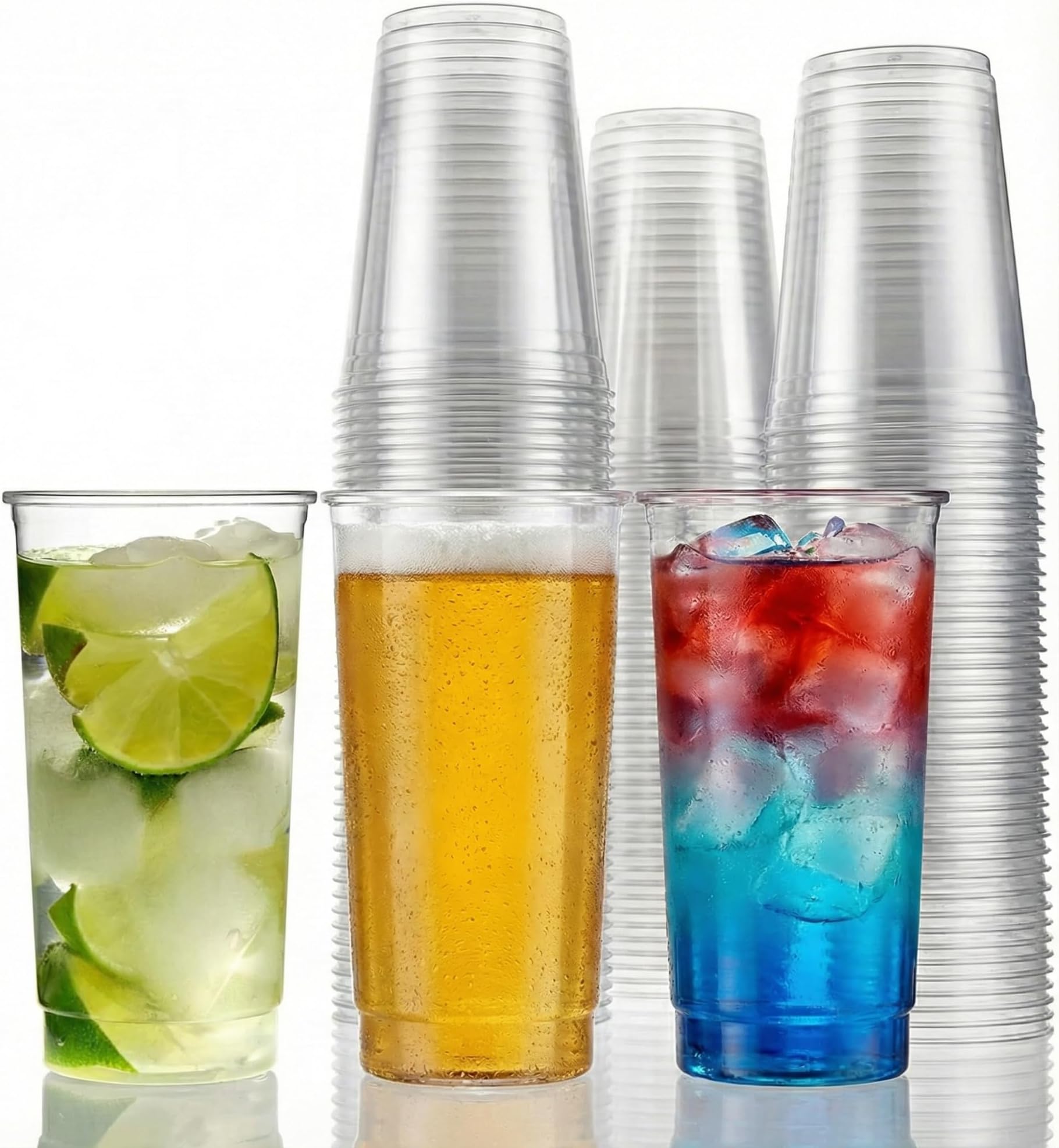Drinkstuff Slim Jim Plastic Highball Glasses 12.5oz / 355ml – Set of 30 Disposable Reusable Clear Tumblers for Parties, Events & Catering