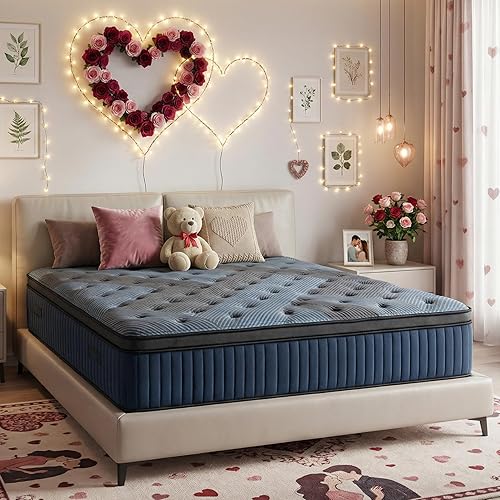 14″ King Hybrid Mattress – Cooler, Quieter & Deeper Comfort, Airflow Foam + Pocket Coils, 2″+ Plush Cushion, Heavy-Duty Support, CertiPUR-US, Fiberglass-Free, Mattress in a Box