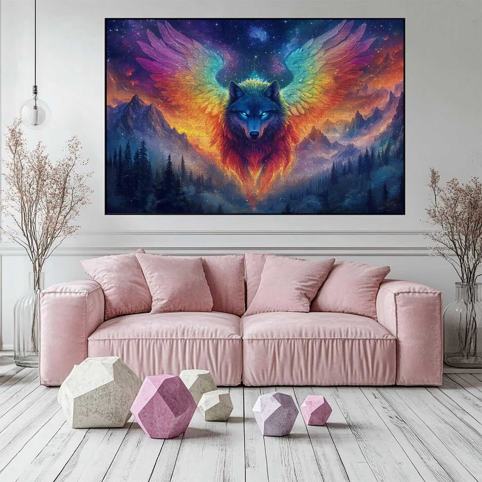 Puzzle 5000 elementów wilk puzzle dla dorosłych góra 156 x 105 cm unikalne rzemiosło klasyczne 3D drewniana układanka do rodzinnych gier aktywnych, układanka zrób to sam do dekoracji ścian domu