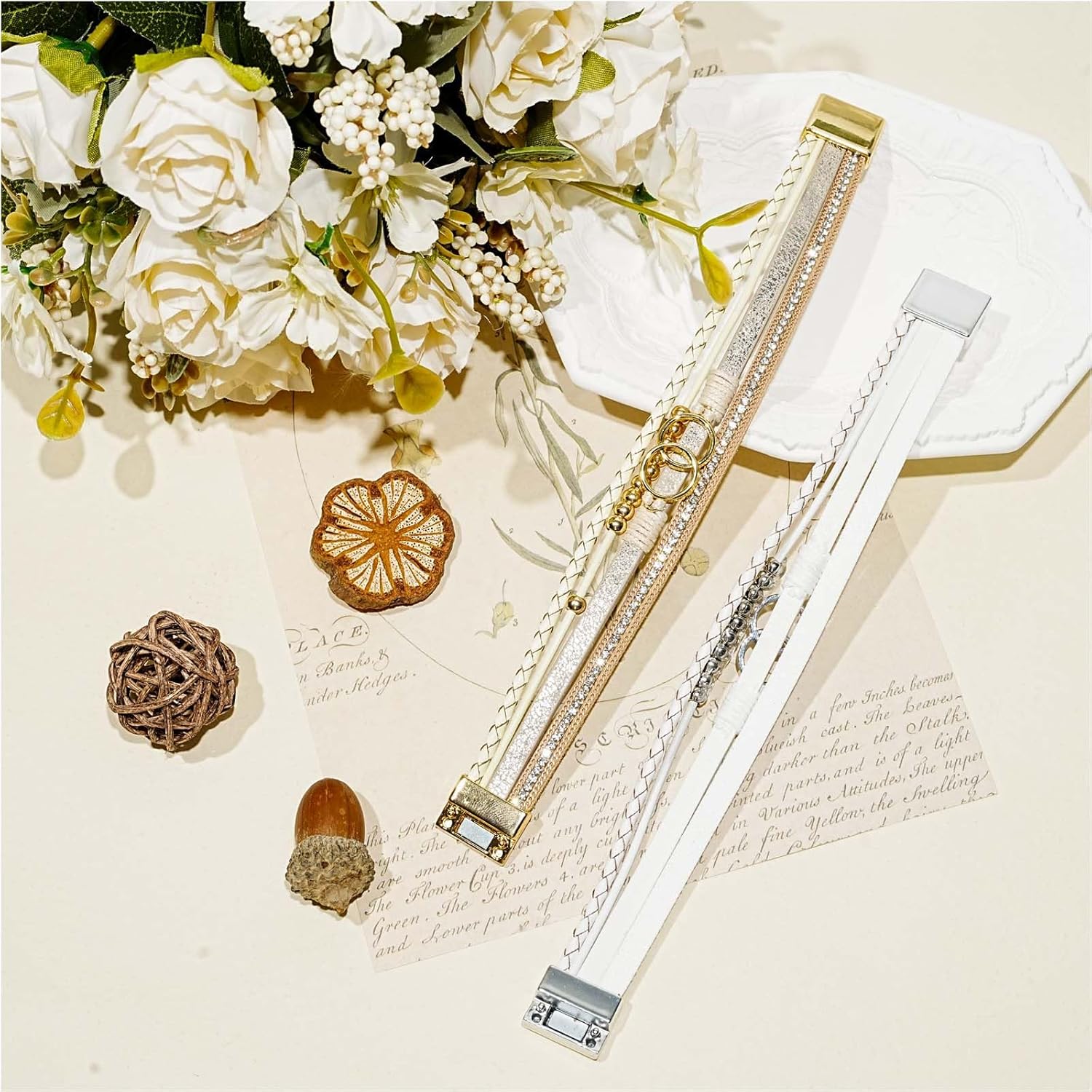 2Pcs Boho Bracelets Woven Leather Multi-Layer Wrap Bracelet Heart Shape Inlaid Rhinestone Stackable Fashion Women Bracelet Jewelry - Image 6