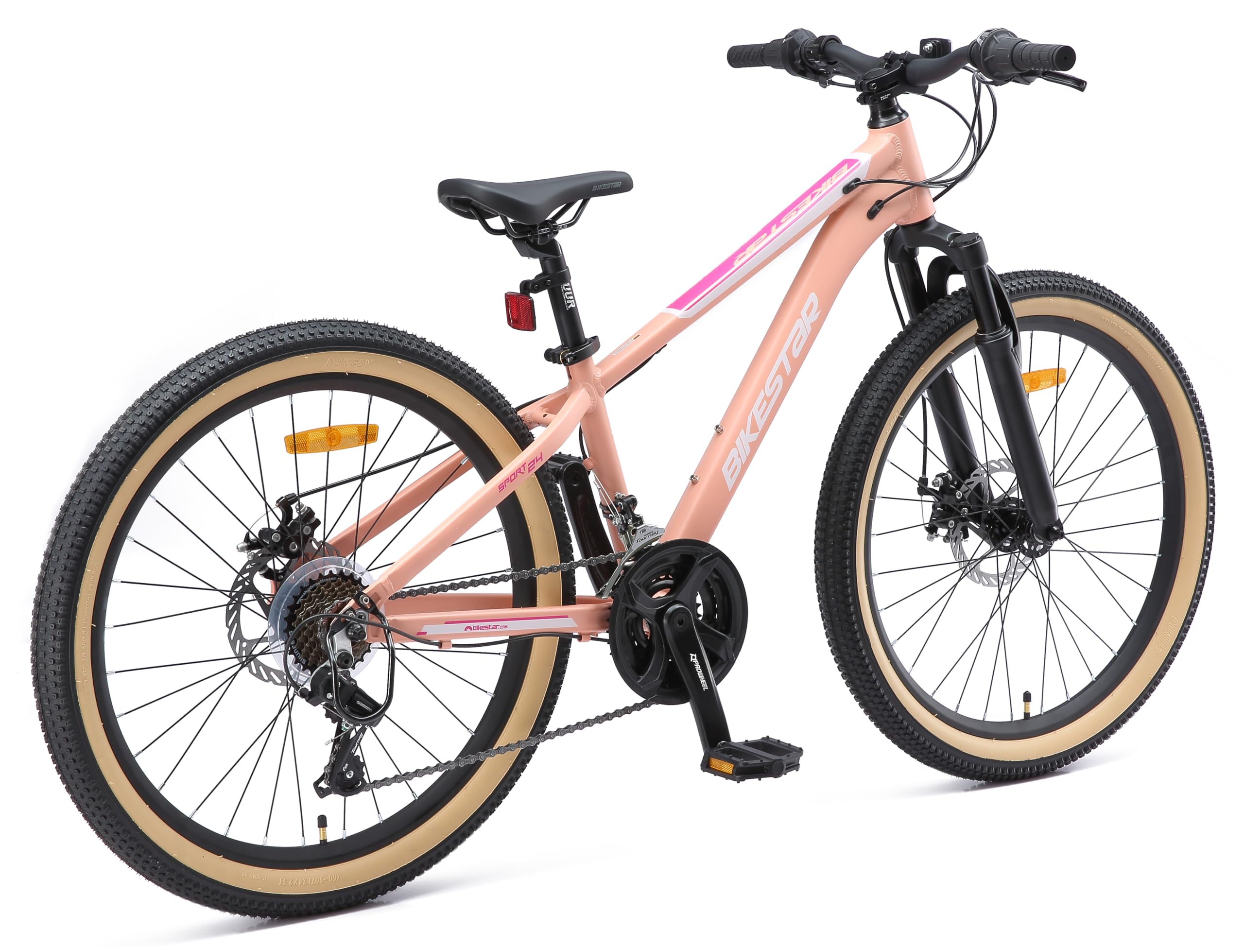 BIKESTAR Bicicleta de montaña Juvenil de Aluminio 24 Pulgadas de 10 a 13 años | Bici niños Cambio Shimano de 21 velocidades, Freno de Disco, Horquilla de suspensión |