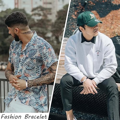 Miniatura 6 de MEALGUET Pulsera de identificación médica para hombres y mujeres, grabado gratuito, hecha a mano, cuerda trenzada ajustable, pulsera de