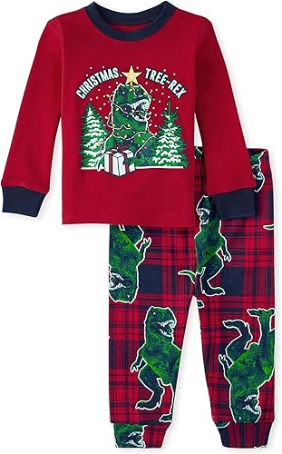 The Children's Place Pijama de Navidad unisex para bebé, algodón
