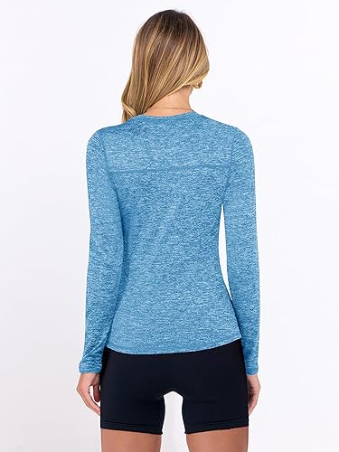 Miniatura 4 de ANRABESS Camisas atléticas de manga larga para mujer, de secado rápido, ajustadas, para yoga, gimnasio