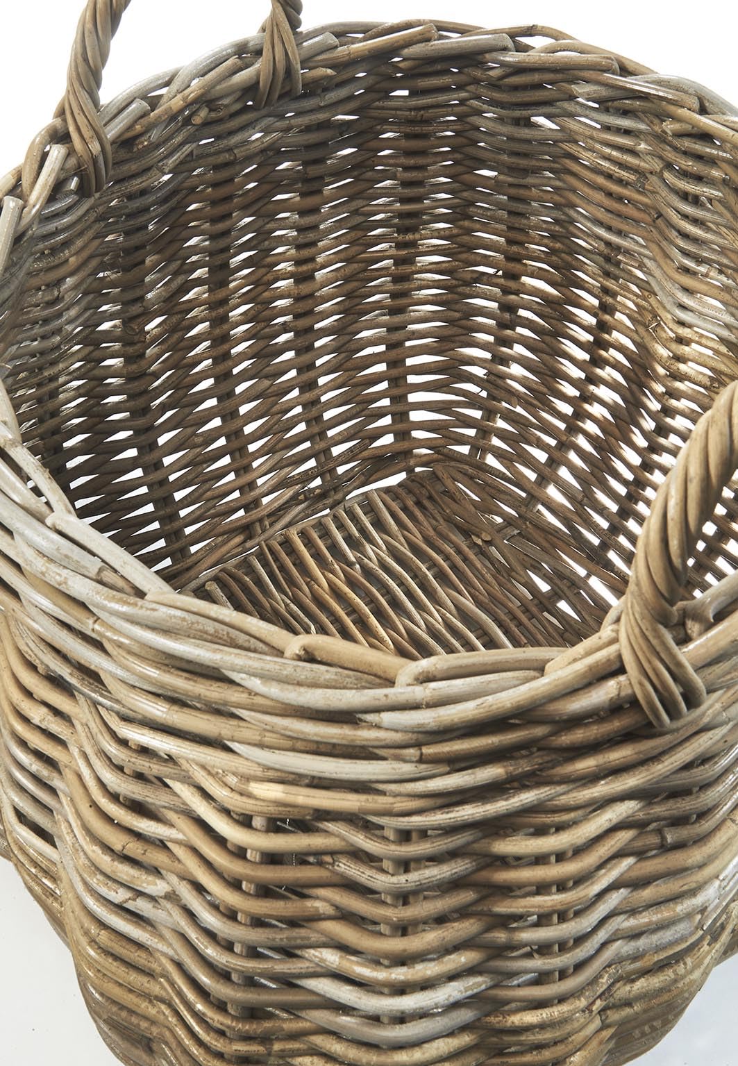 Kobolo Dekokorb Aufbewahrungskorb Korb mit Henkeln aus Rattan Kubu Grey