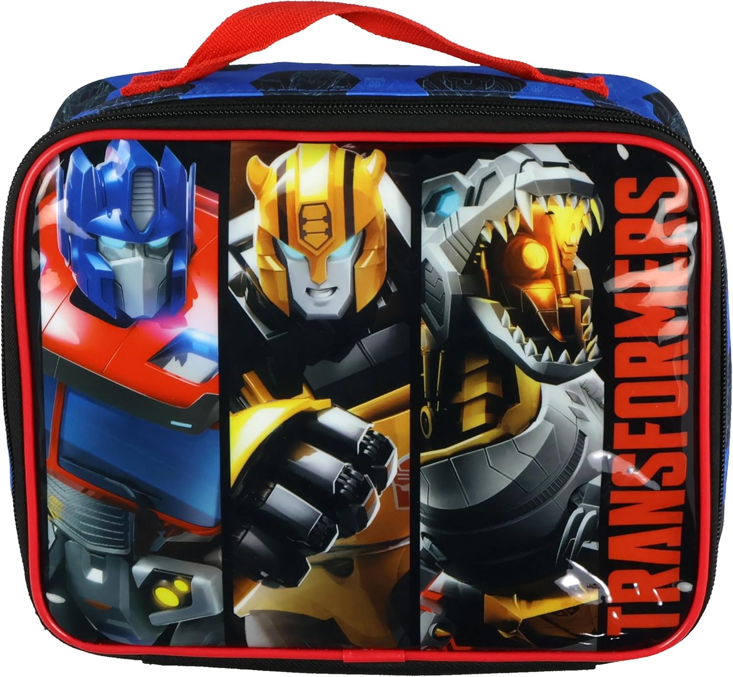 Transformers Lunch Box Autobots Optimus Prime Bumblebee Grimlock Insulated Lunch Tote Bag 10"