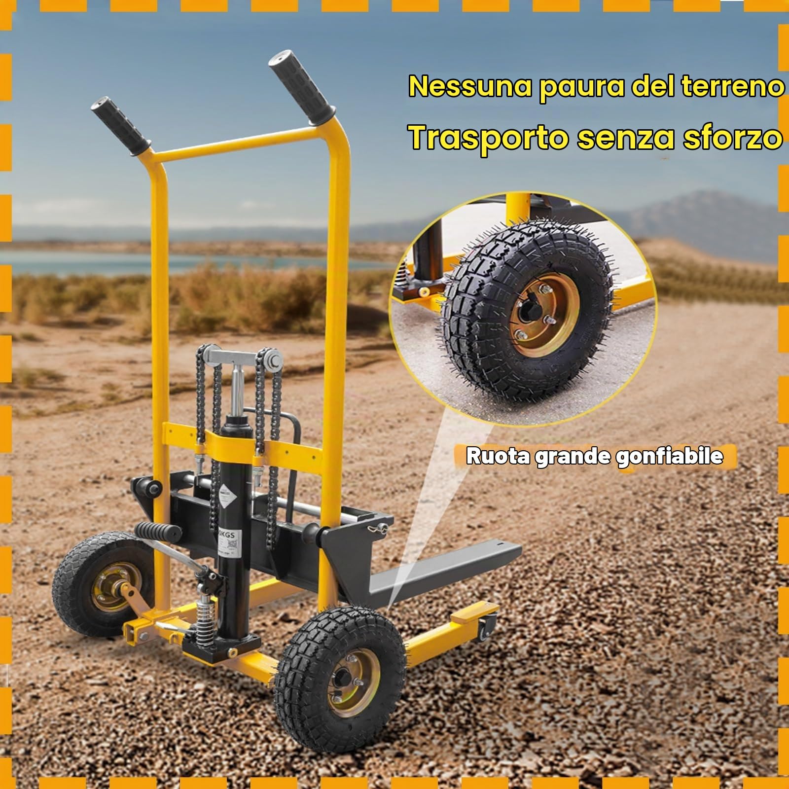 Carrello elevatore idraulico per materiali, sollevatore idraulico manuale facile da usare per il carico e l'impilaggio industriale e commerciale