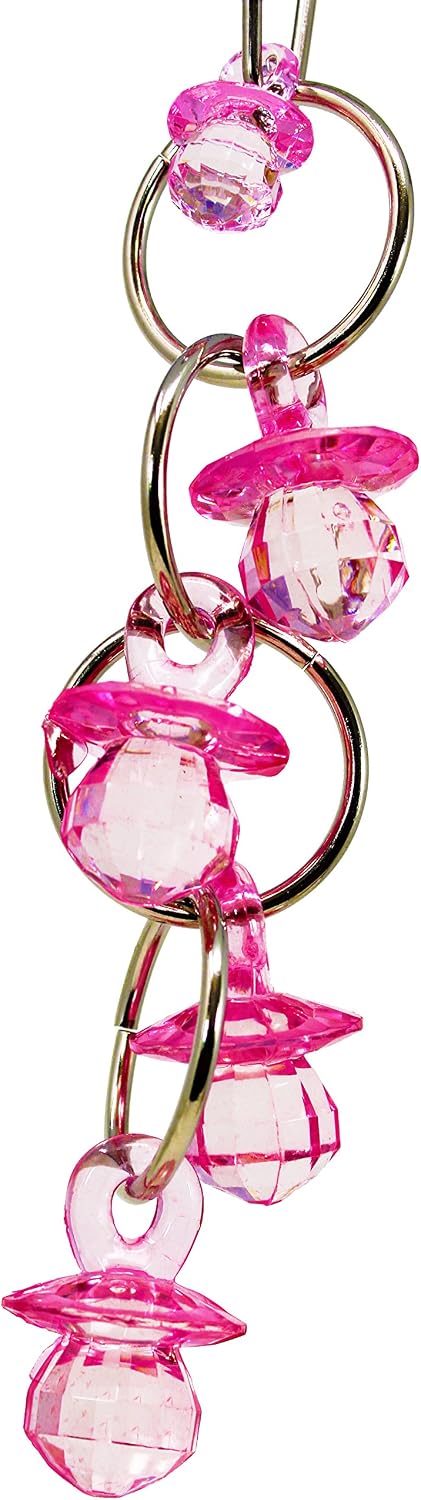 Bonka Bird Toys 1745 Chandelier Bird Toy Parrot cage Toys Cages African Grey Conure Cockatiel. Quality Product Hand Made in The USA. (Pink)