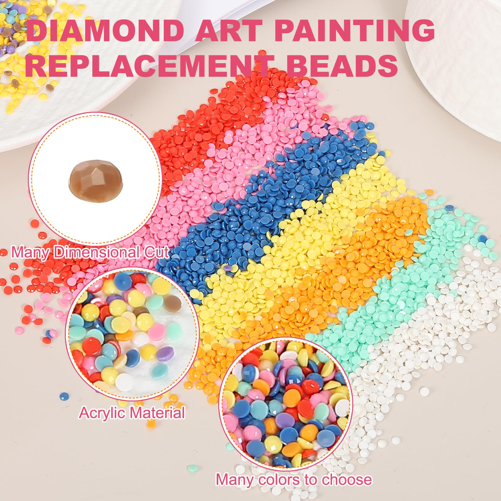 PATIKIL 6000 Pcs Diamond Art Painting Replacement Beads, Resin Crystal Painting Rhinestones - Image 3