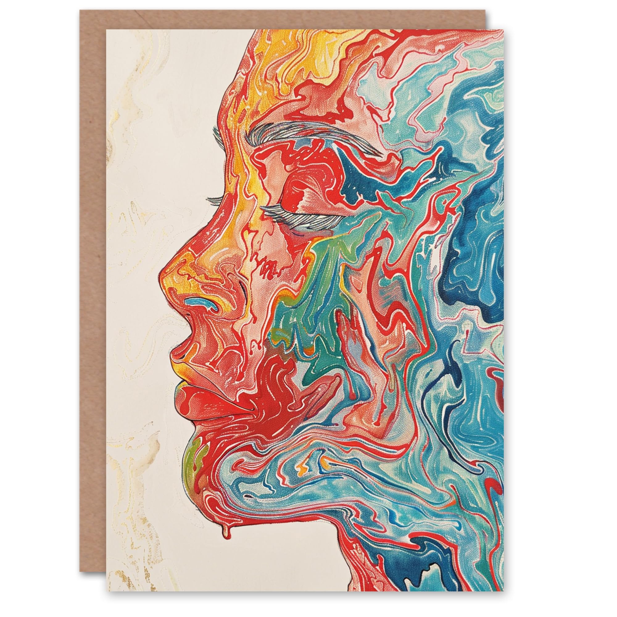 Artery8 - Birthday Card - Colourful Psychedelic Portrait