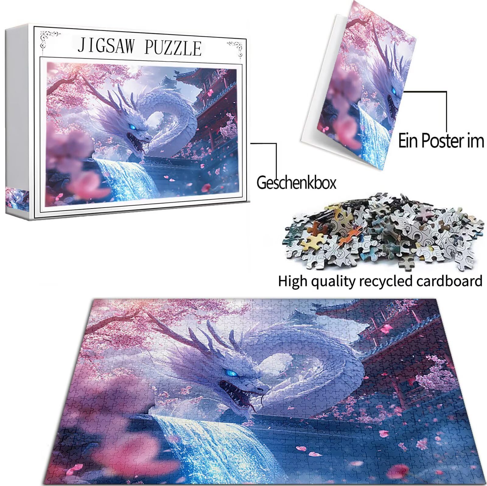 Puzzle Dragon 6000 sztuk, 5D DIY Puzzle Japoński styl Puzzle Dorośli i chłopcy 14 lat, układanki logiczne Relaks i inteligencja, wystrój pokoju na ścianę, prezent dla kobiet, 179 x 105 cm, model345