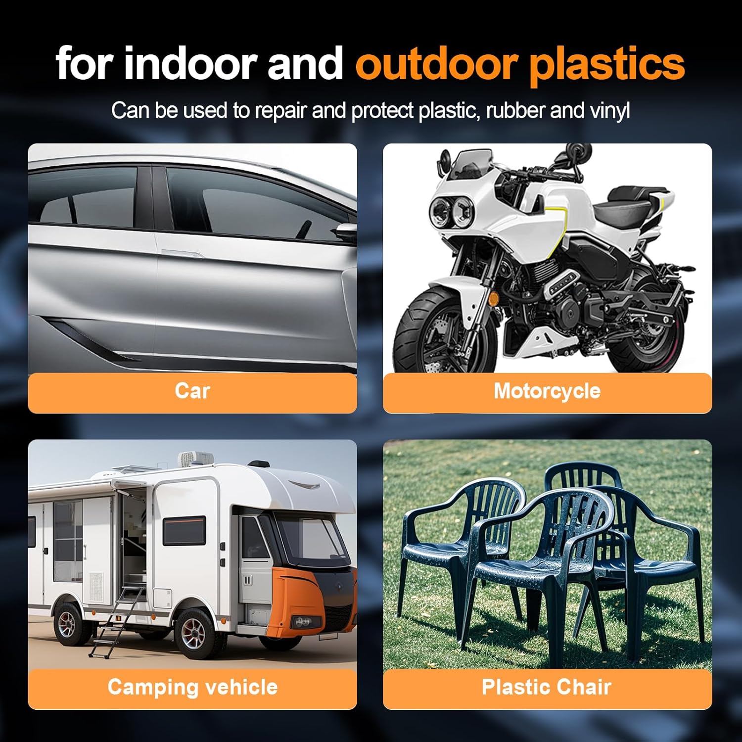 100ML Car Plastic Restorer Black, Black Trim Restorer Automotive with Sponge, Renew Protect Faded Trim Bumpers Dashboards Long Lasting Shine Easy to Apply for Cars RVs Vehicles and Motorcycles - Image 6