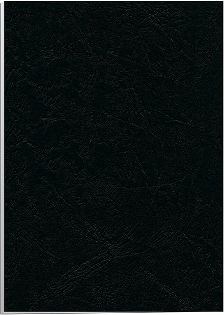 Fellowes A4 100 Percent Recyclable Leatherboard Binding Covers, Heavyweight, 250 gsm Presentation Covers, FSC, Black, Pack of 25, 5373802