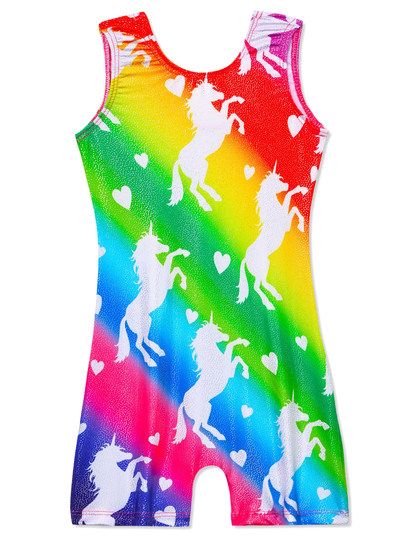 Domusgo Gymnastics Leotards for Girls Sparkly One Piece Biketard Size 1-10Y