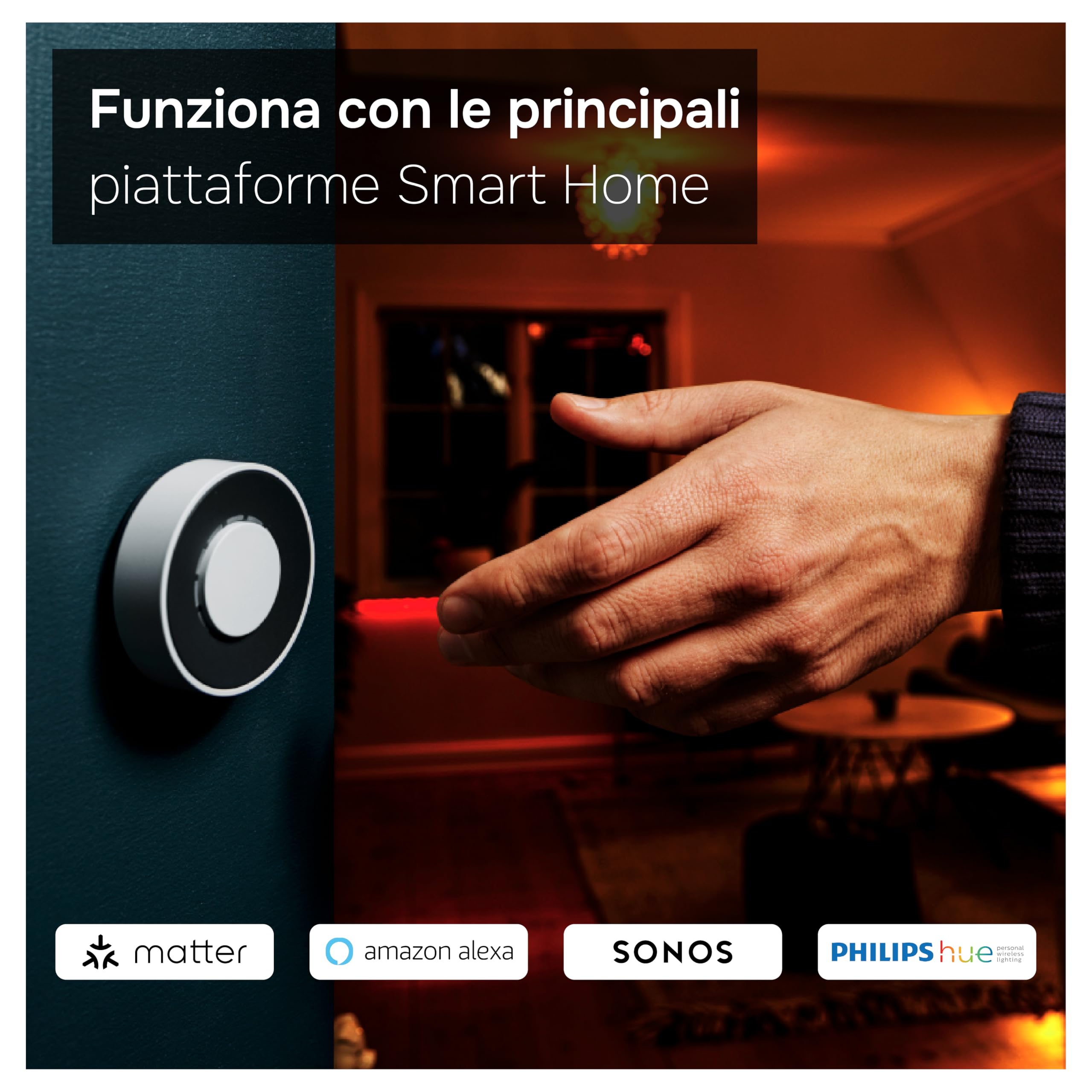 Flic Twist Starter Pack: Controller domotico senza fili – Controlla luci, musica, tende e routine con pressione, rotazione, doppia pressione. Includi Flic Twist & Hub Mini, configurabile.