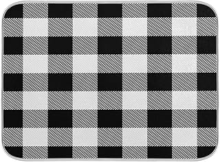 White and Black Buffalo Plaid Dish Drying Mat 18x24 for Kitchen Classic Buffalo Check Dishes Pad Dish Drainer Rack Mats Absorbent Fast Dry Kitchen Accessories