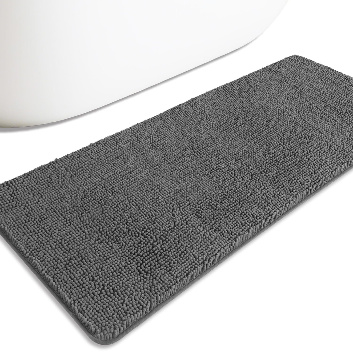 PureSwan Bathroom Runner Rug 24 x 60 Inch – Extra Large Long Bath Mat | Absorbent and Washable Thick Chenille Bath Rug Non-Slip Runner Rug for Bathroom, Shower, Sink(Gray) — image 1