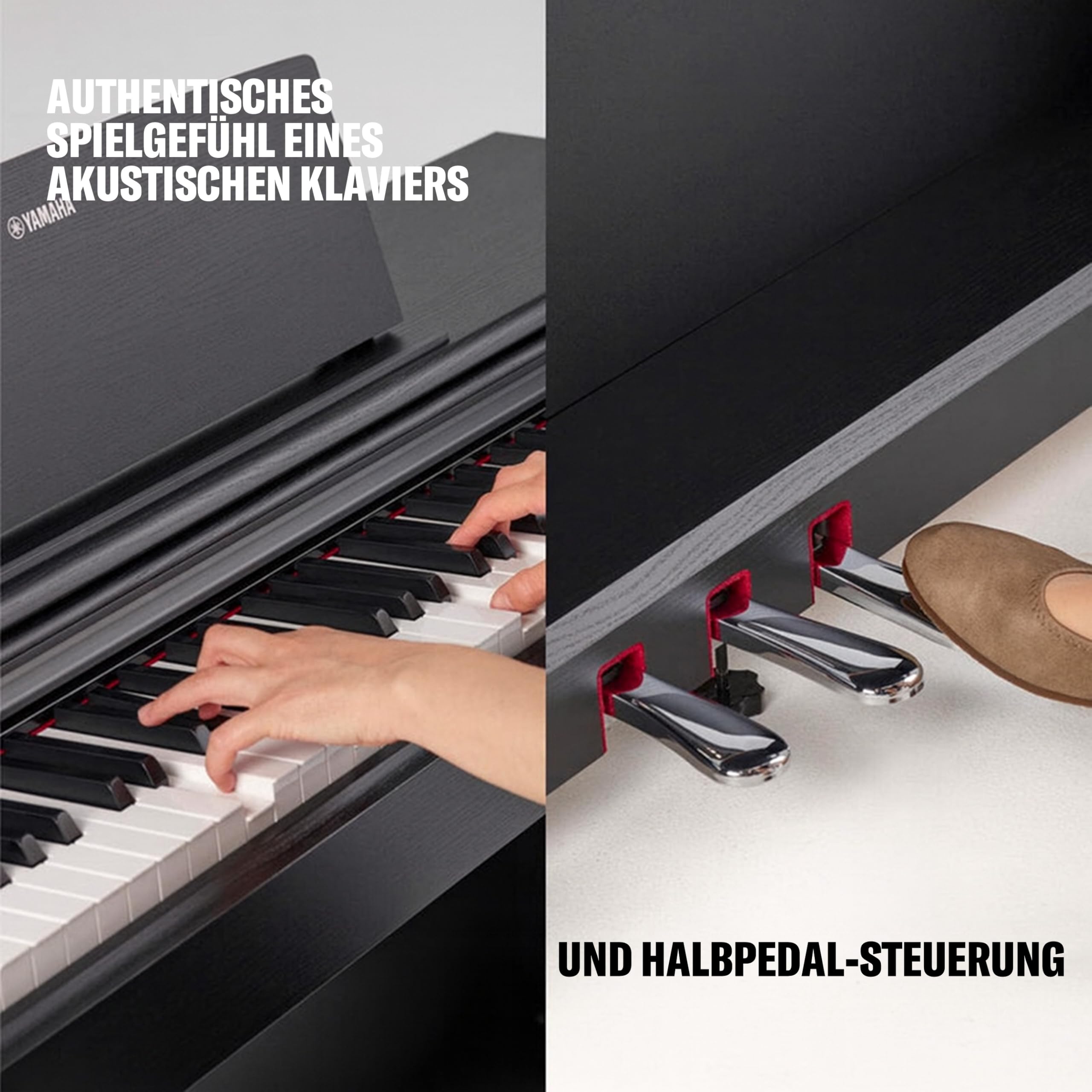 YAMAHA ARIUS YDP-105WH Digital Piano, White – Modernes und stilvolles Digitalpiano für Einsteiger und Hobbyspieler – Authentisches Klavierspiel