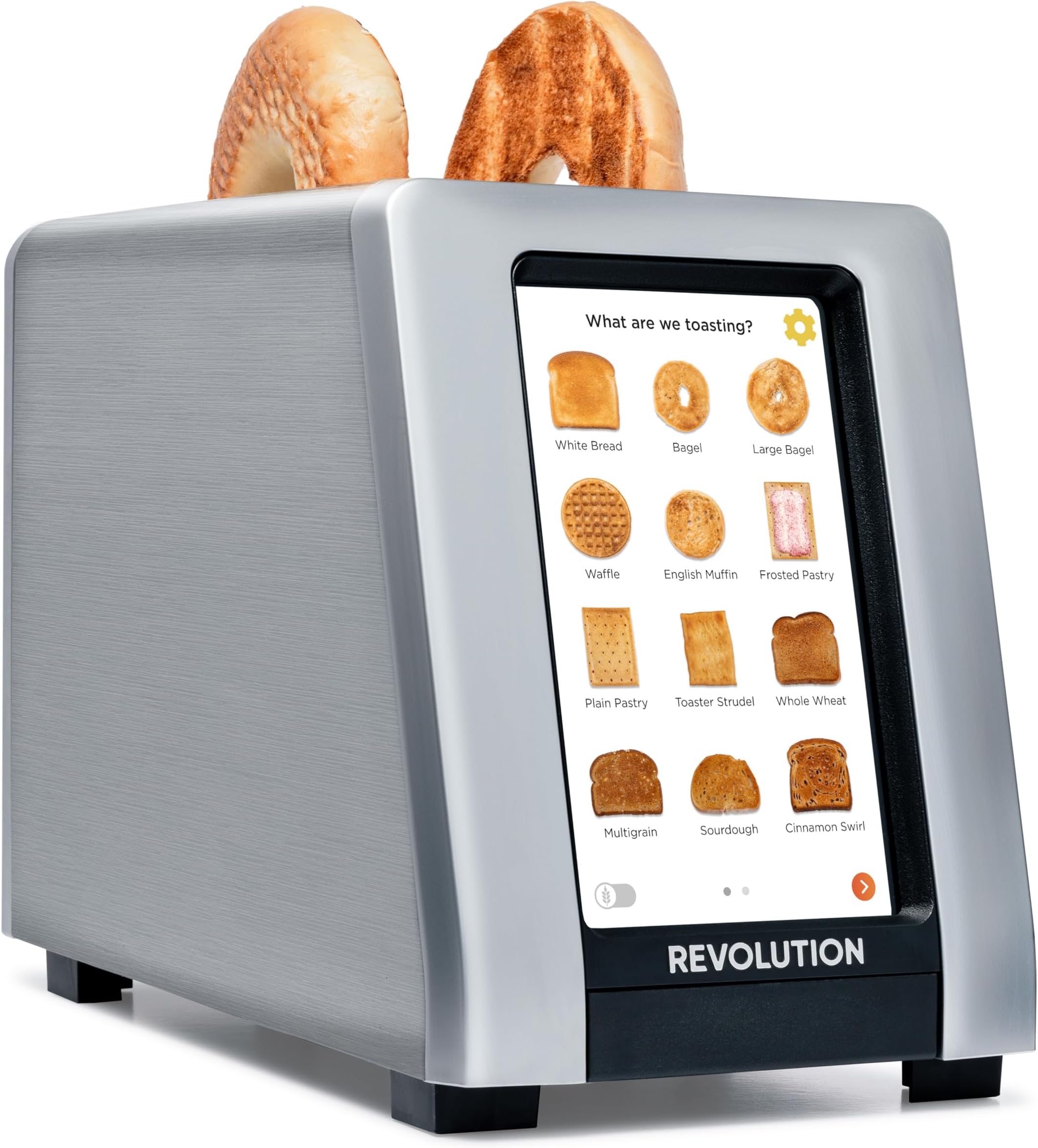 Revolution R180 Connect Plus Smart Toaster with Touchscreen – Choose from 40+ Bread Types, 7 Browning Levels, & Toastie Press Mode – Digital Picture Frame, Weather Widget, and Clock