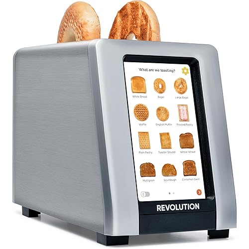 Revolution R180 Connect Plus Smart Toaster with Touchscreen – Choose from 40+ Bread Types, 7 Browning Levels, & Toastie Press Mode – Digital Picture Frame, Weather Widget, and Clock