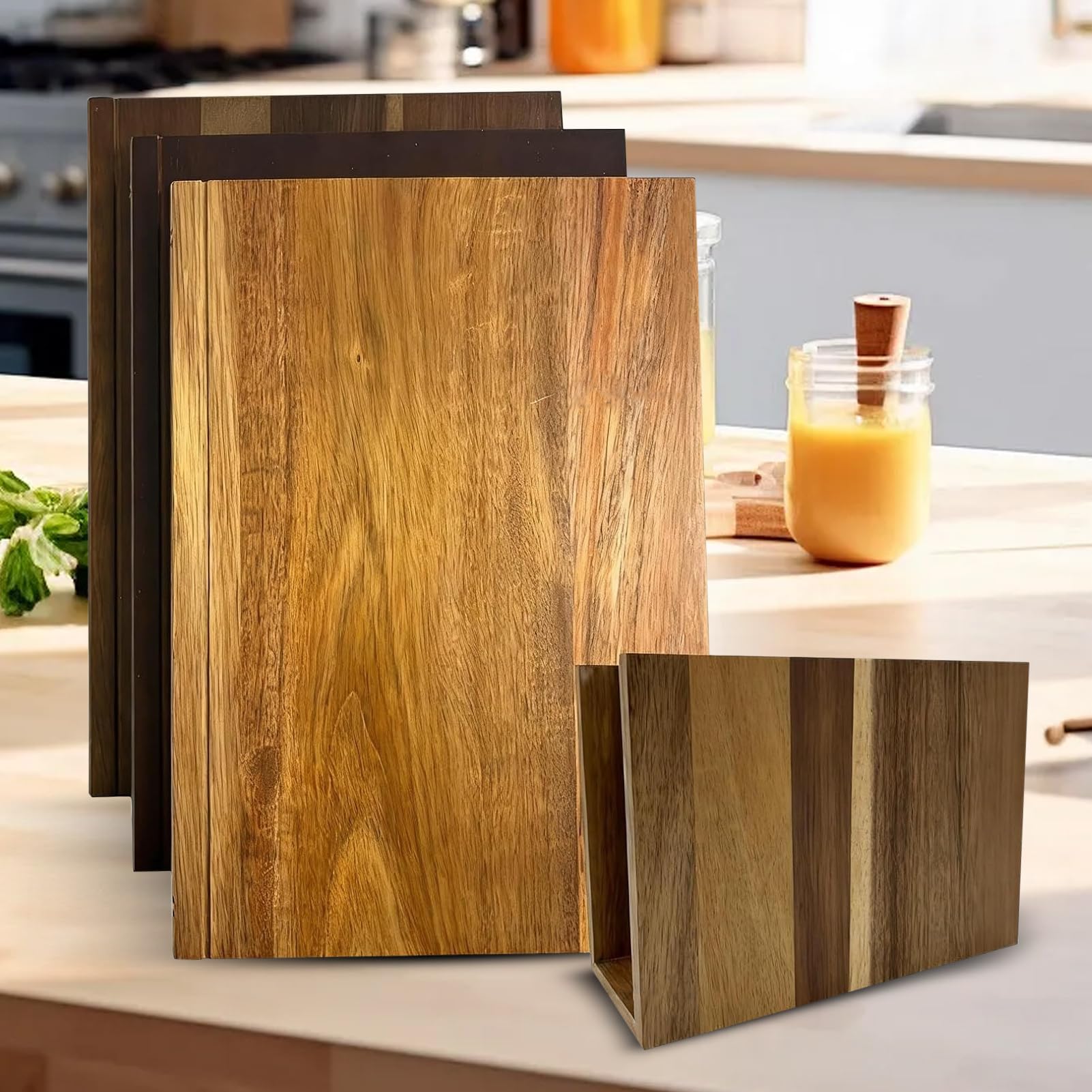 Tablas De Cortar Juego De 3 Piezas De Madera En Forma De Libro | Tablas De Cortar Gruesas Para Cocina Para Queso Pan Carne Hogar Comida Familia Amigos Interior
