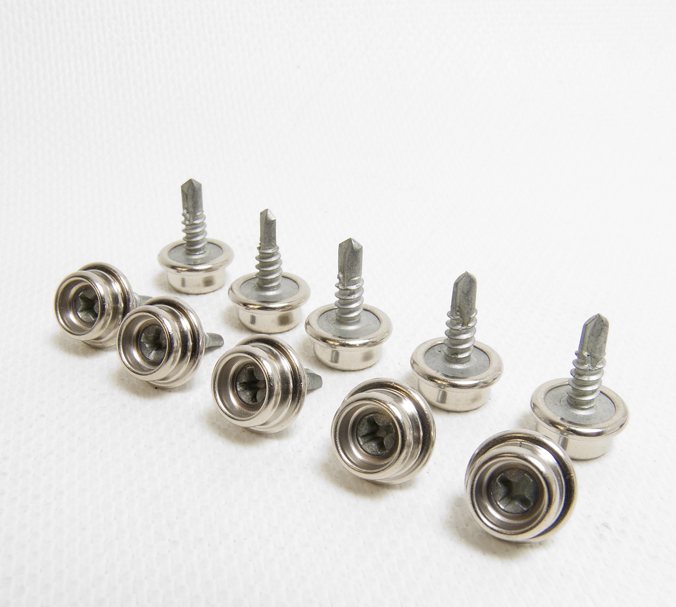 Snap Screw Stud 1/2" Hardened Stainless Steel Screw Stud Drill Point - 10 Piece Set