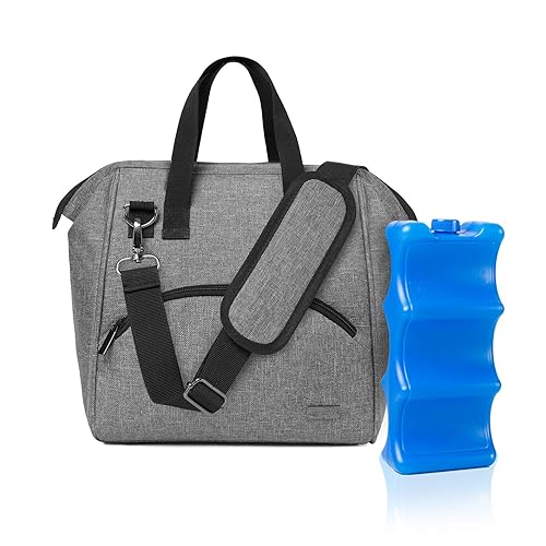 Miniatura 8 de Luxja Breastmilk Cooler Bag with an Ice Pack (Fits 6 Bottles, Up to 9 Ounces), Breastmilk Cooler for Breastmilk Bottles and Small Accessories, Gray