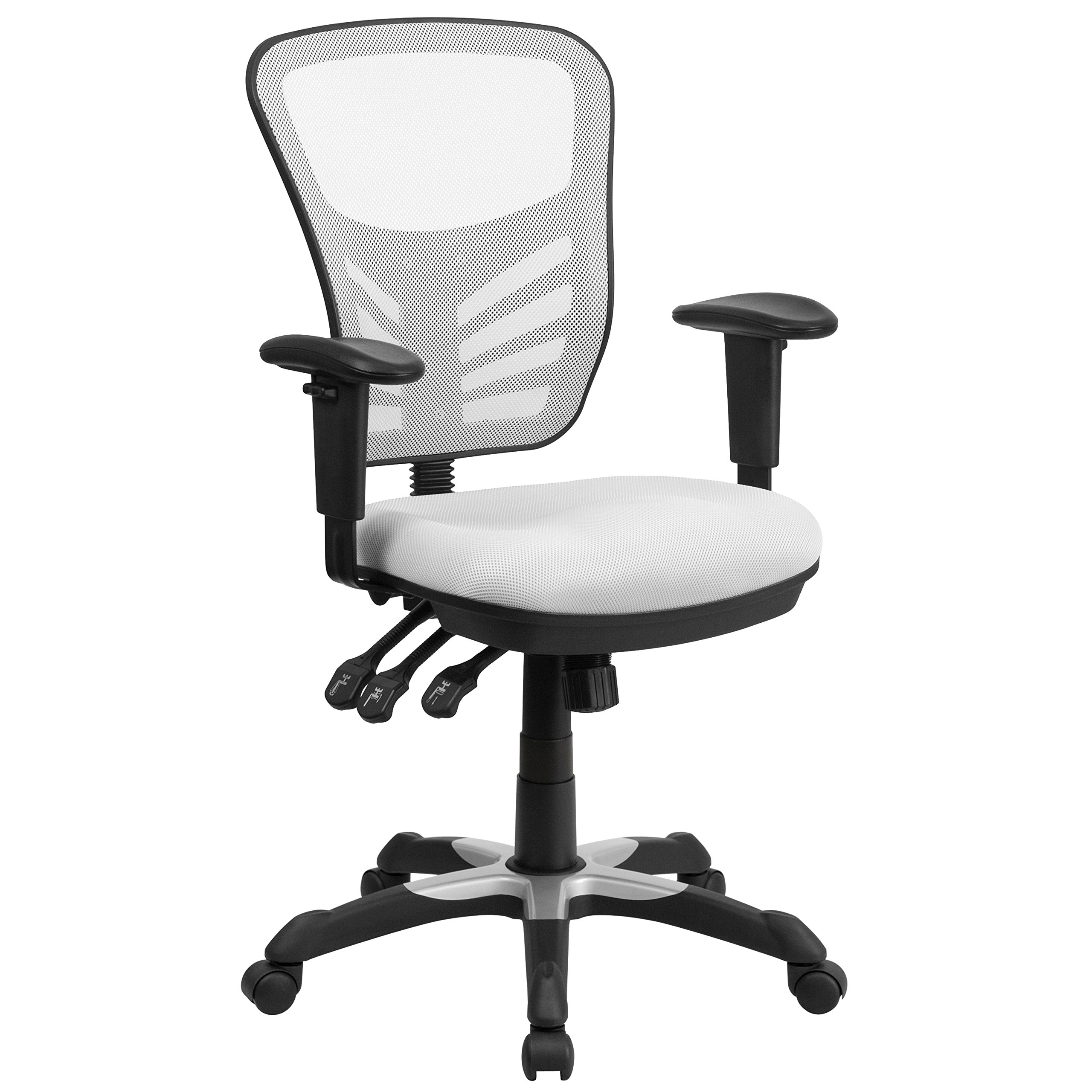 Office Chair, Metal, White, 68.58 x 64.77 x 112.4 cm