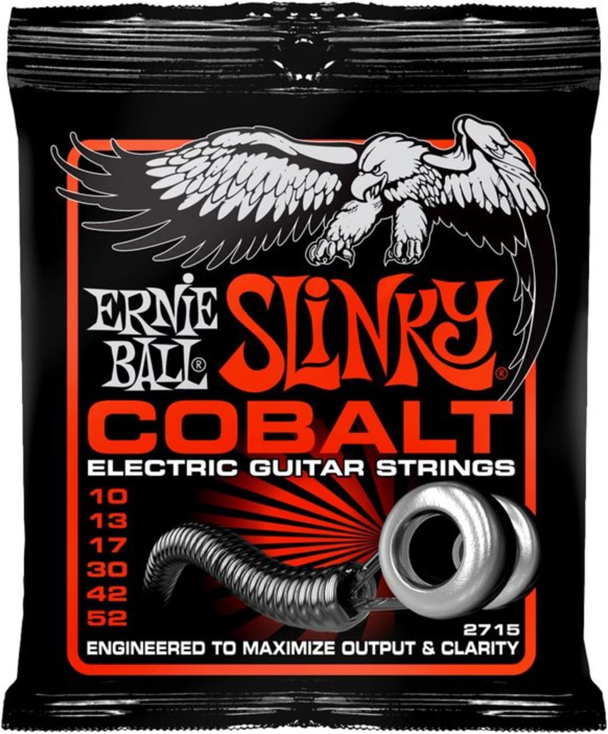 Ernie Ball 2715 Skinny Top Heavy Bottom Slinky Cobalt Electric Guitar Strings 10-52 6 Pack
