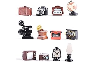 12Pcs Dollhouse Furniture Accessories Decor - Miniature Doll House Retro Home Appliances...