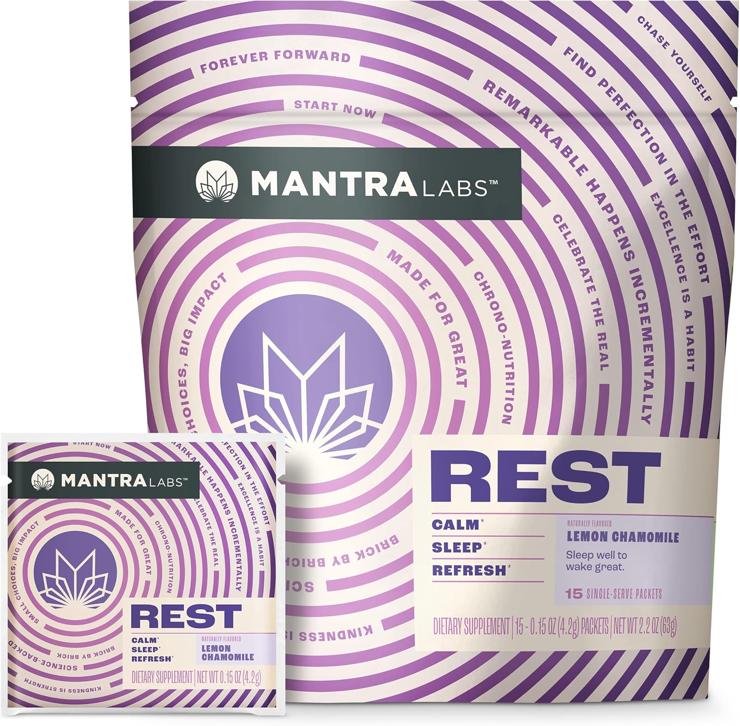 MANTRA Labs REST Calm Sleep Drink Mix Zero Sugar & Keto