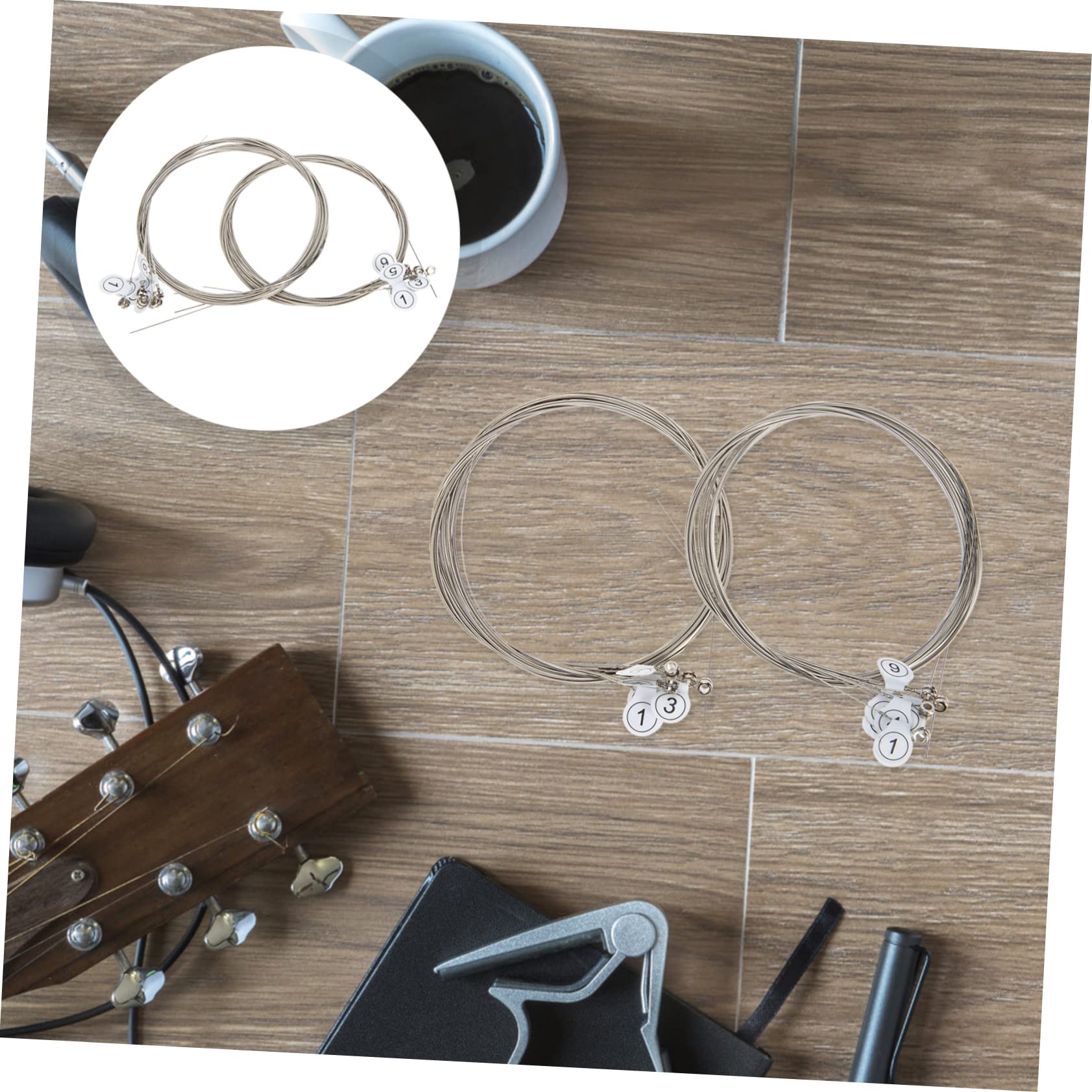 BESTonZON 8sets Corde Per Chitarra Elettrica e Folk String Replacement Per Musicisti Accessori Per Chitarra Resistente e Duraturo