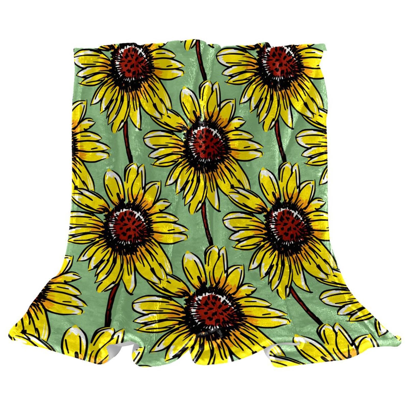 Couverture polaire tournesol pour vos moments cocooning au salon
