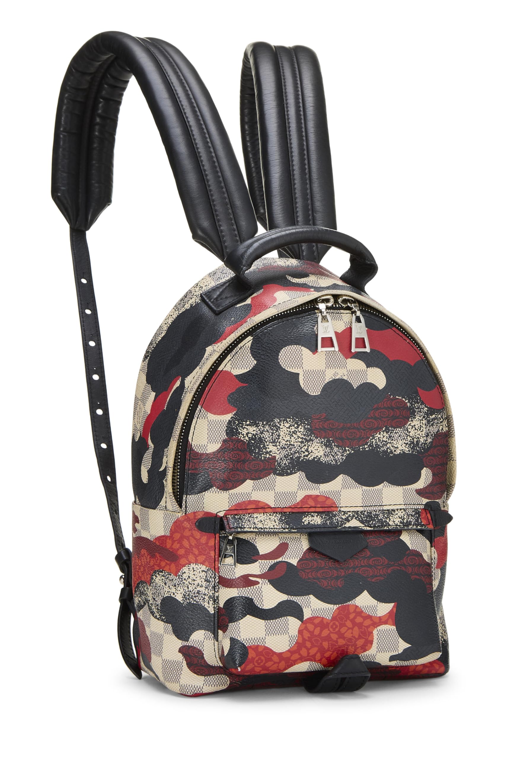 Louis Vuitton, Pre-Loved Red Damier Azur Palm Springs PM, Red