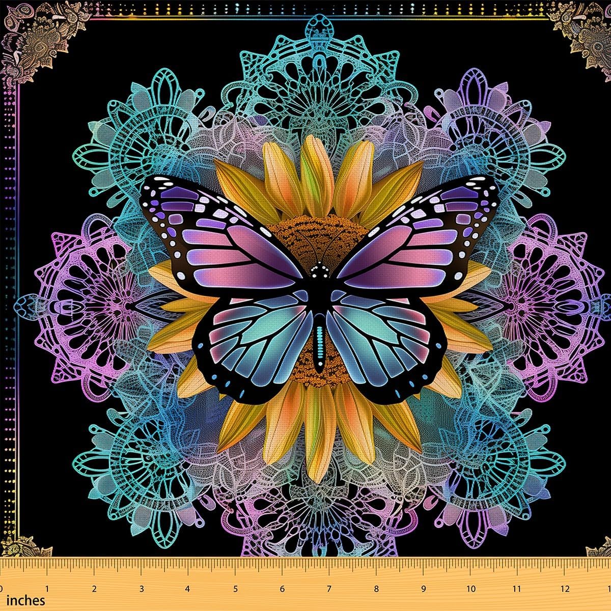 Erosebridal Galaxy,Psychedelic Starry Sky Fabric by The Yard,Universe Outer Space Decorative Indoor Outdoor Fabric,Black Purple Material by The Yard,Glitter Stars Upholstery,3 Yards