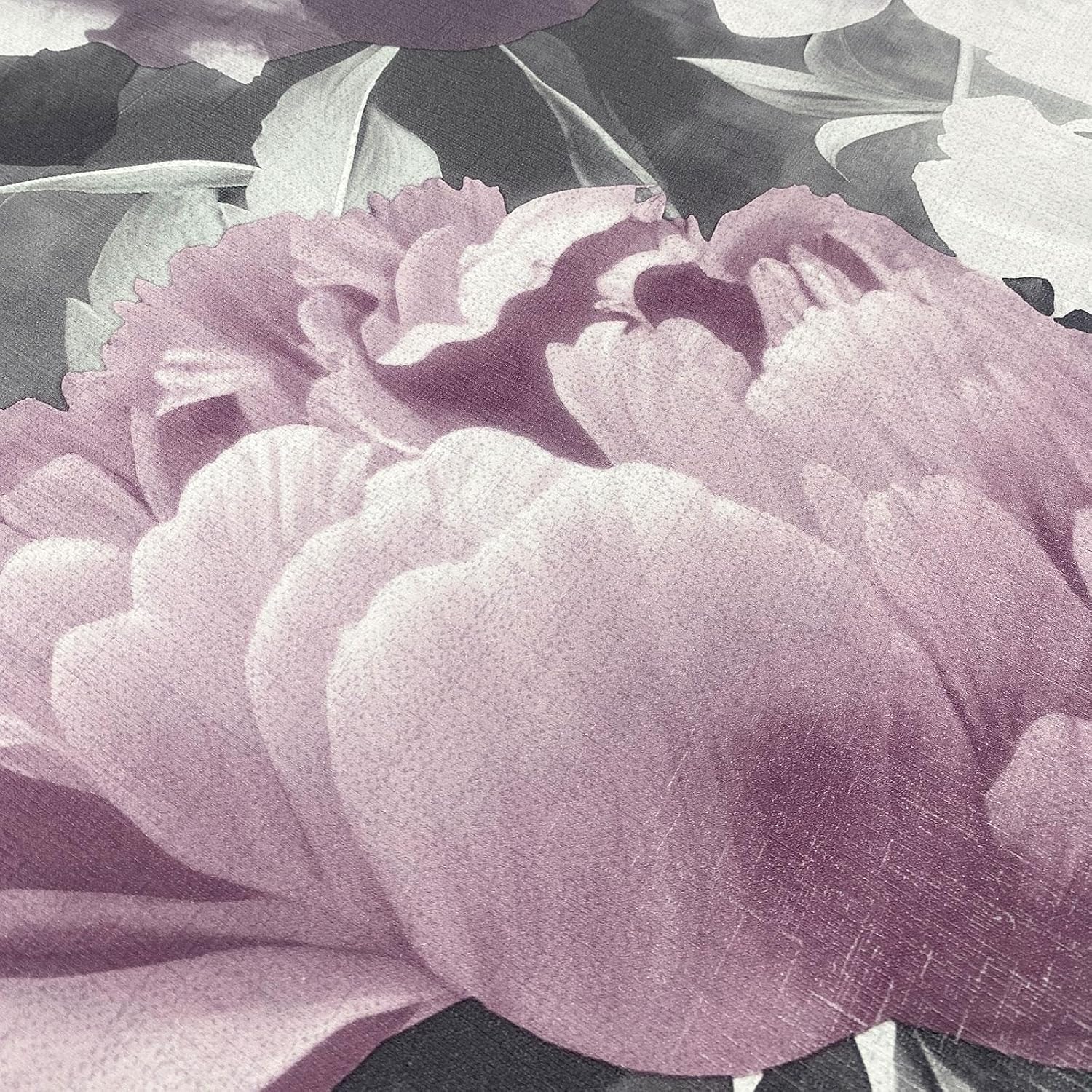 Doretta Floral Textured Vinyl Large Scale Bold Flowers Wallpaper for Living Rooms, Feature Walls Pink Muriva 213301