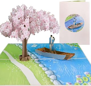 Pop Up Karte Liebe - 3D Glückwunschkarte mit Paar im Boot