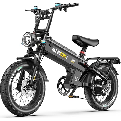 ANIIOKI Electric Bike for Adults, 200+ Miles Long Range Electric Bike, High Speed Ebike for Adults,20" Fat Tire Electric Bicycle