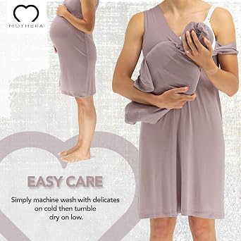 Mothera Delivery Gown | Maternity Gown for Hospital | 3-in-1 Labor, Delivery, Nursing Gown for Hospital