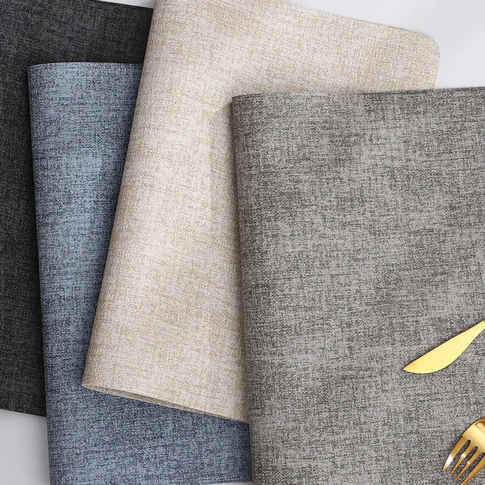Lot de 4 Quilted Placemats 43x30cm, Set de Table Vintage Couleur Unie Rectangulaire Cuir Gruau