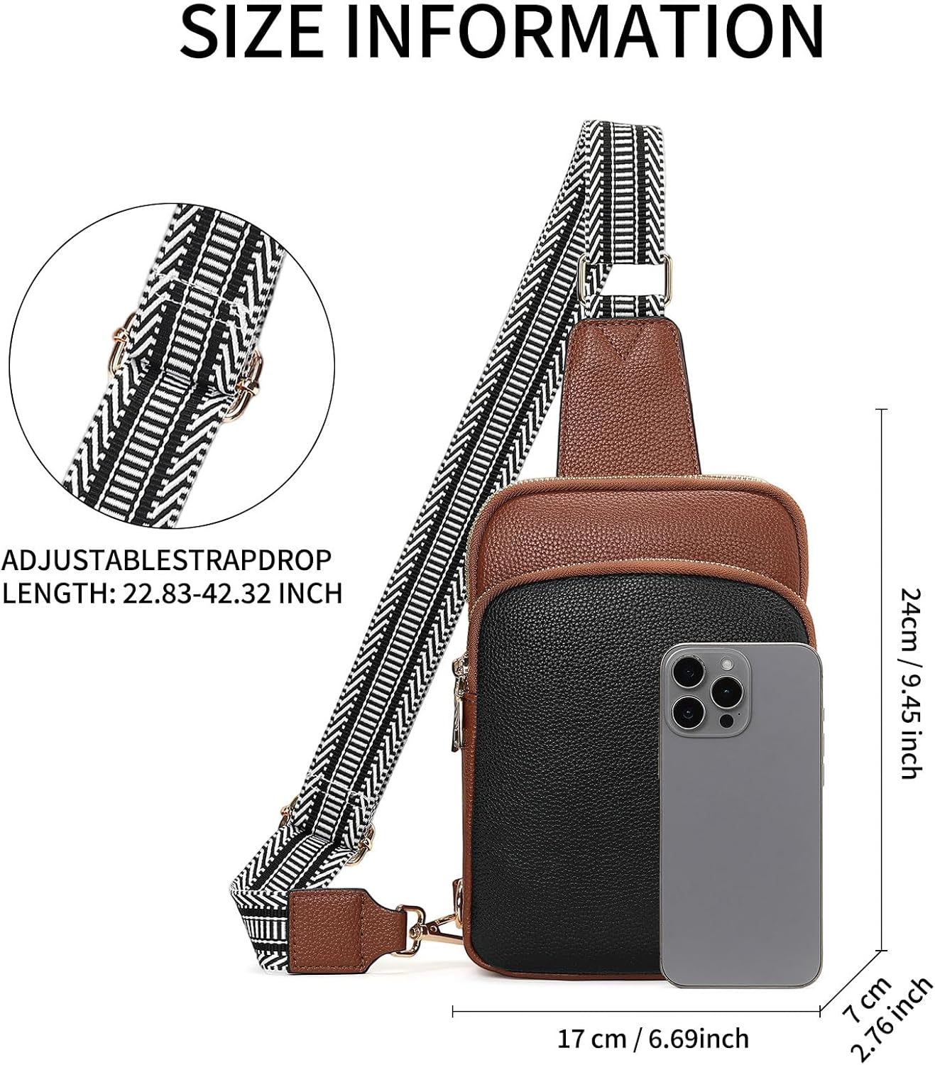 FALAN MULE Crossbody Bags for Women Trendy Leather Sling Chest Bag Fanny Packs for Women - Image 3