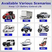 Vista 9 de Voltset - Cargador de batería solar de 10 W 12 V: mantenedor de panel solar para automóvil, barco - Cargador solar monocristalino impermeable