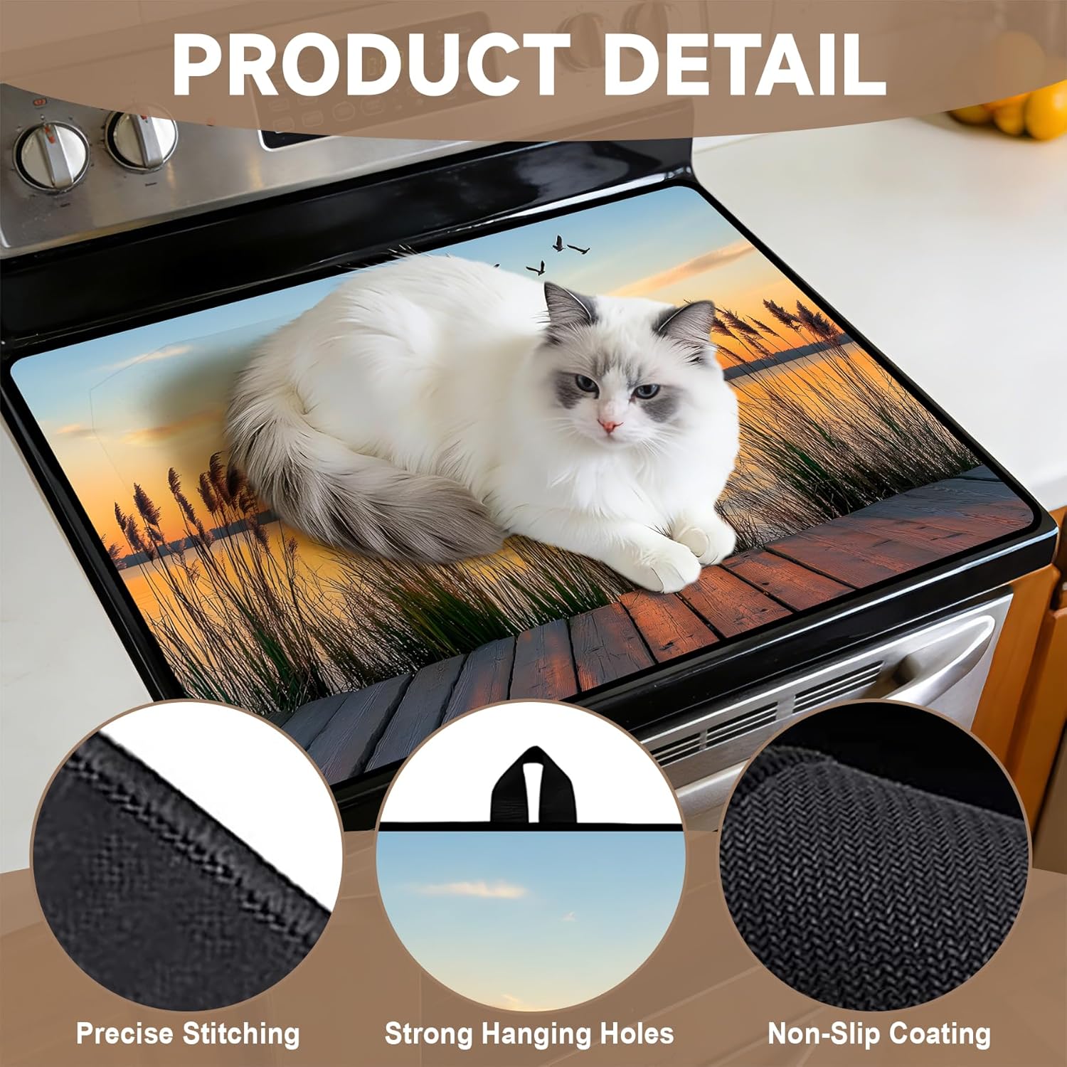 Stove Top Covers for Electric Stove: 30''×21'' Stove Mat Protective Cooktop Cover Expands Counter Area, Kitchen (MAI-G255175-8M)