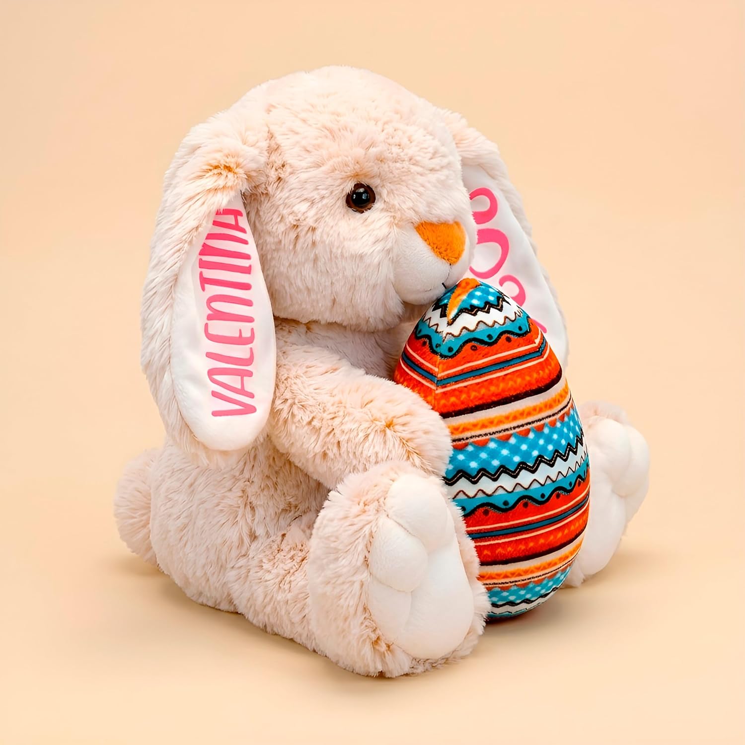 Personalized Stuffed Bunny Custom Plush Toy - Adorable Bunny Stuffed Animal Gift for Baby Boy and Girl, 11.81" Made in USA