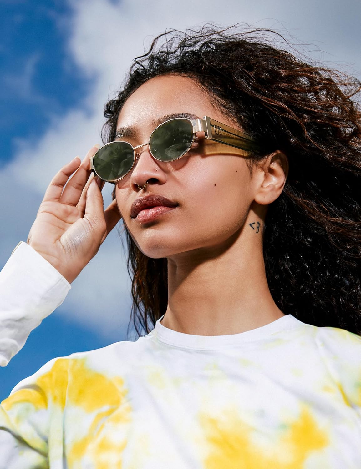 TIJN Retro Oval Sunglasses for Women Trendy Classic Shades UV400 Protection,Premium Acetate Metal Frame, Melisha