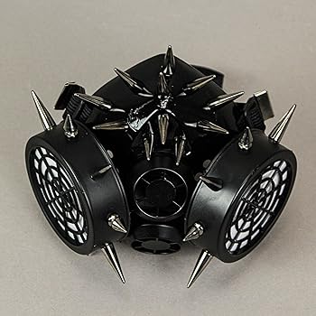 Gothic Black Vinyl Spiked Half-Face Gas Mask Punk Halloween