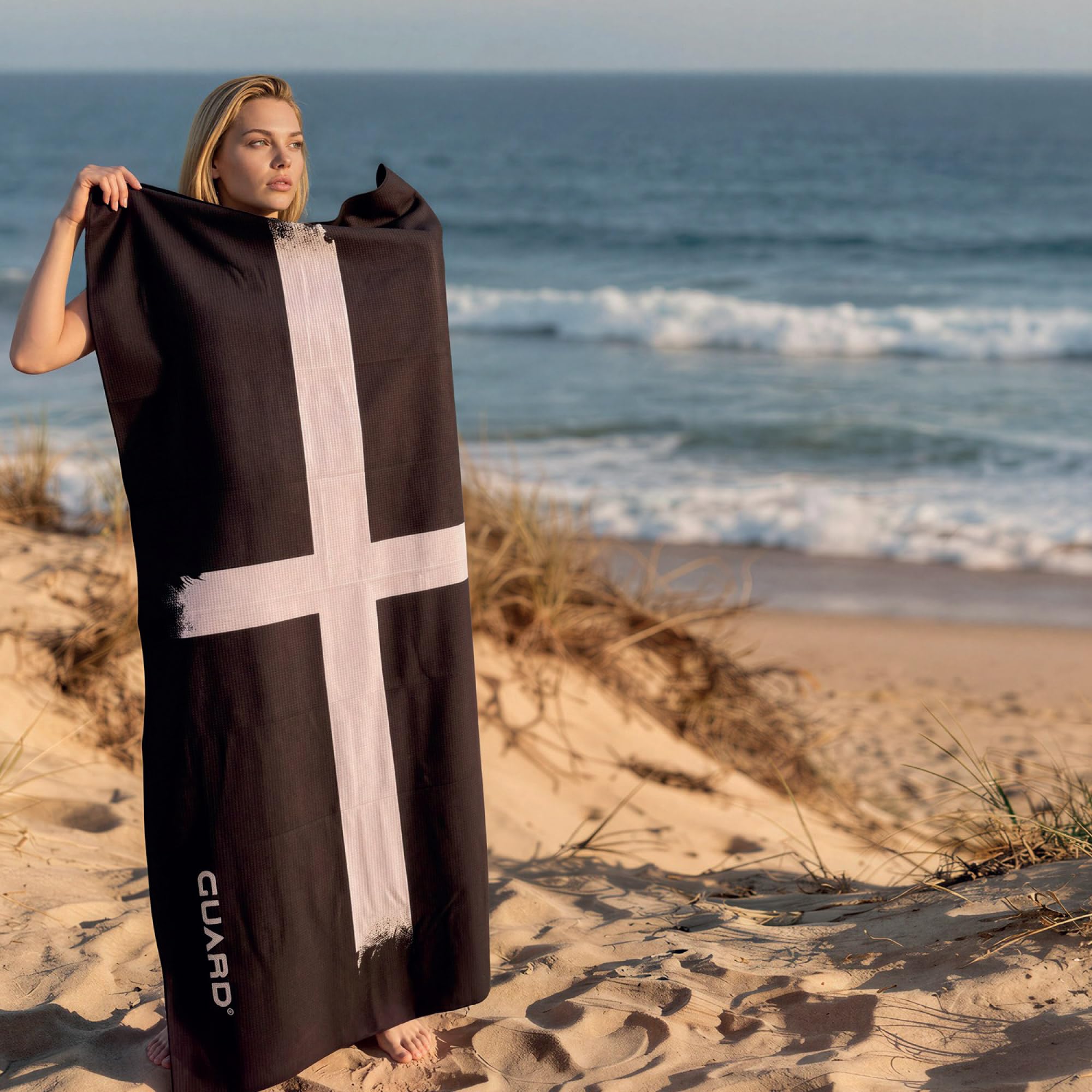GUARD® KERNOW G.TOWEL grande telo mare in microfibra senza sabbia, 100% poliestere riciclato, ad asciugatura rapida, super assorbente, leggero asciugamano da viaggio per surf, nuoto, spiaggia